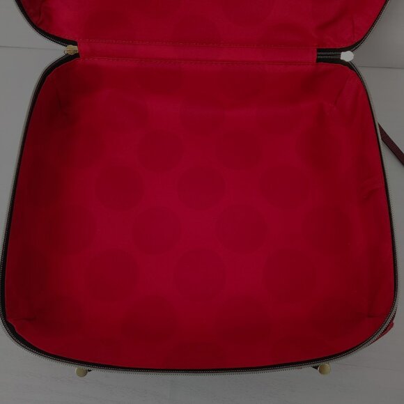 Estee Lauder Red faux Croc Embossed travel bag case NWOT - Picture 9 of 11